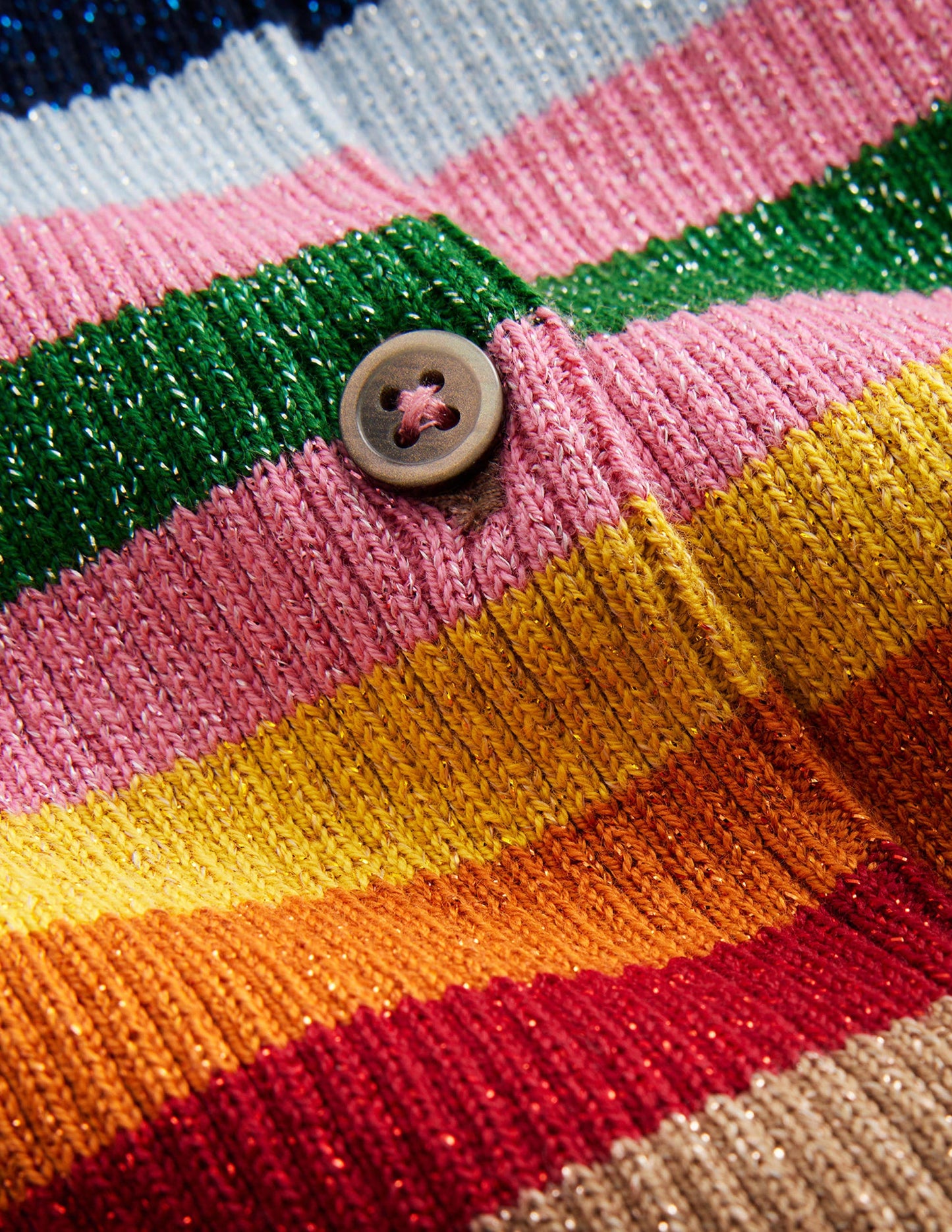 Strickjacke mit Glitzer und Streifen-Bunte Streifen Glitzer