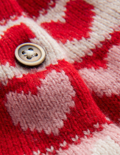 Fun Fair Isle Cardigan-Almond Pink Hearts