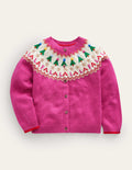 Gilet fun à motif jacquard-Motif festif rose vif