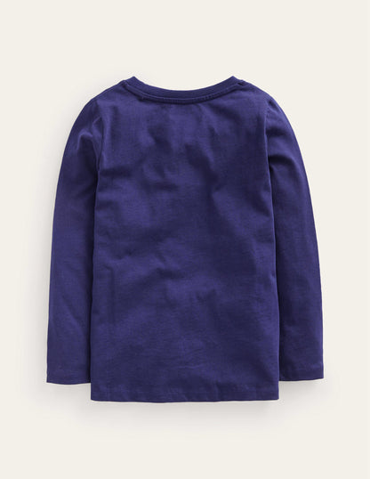 T-Shirt mit Metllic-Logo-Französisches Marineblau Hirsch-2