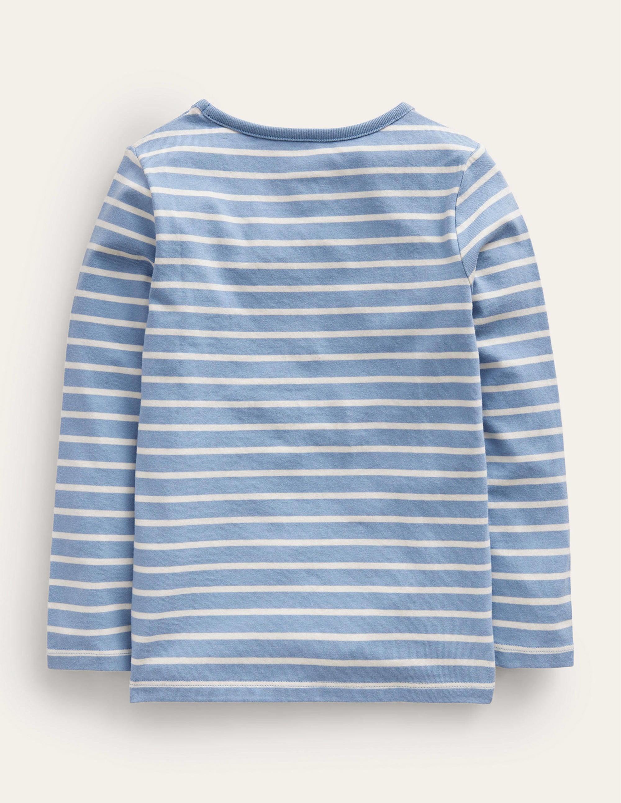 T-Shirt mit Puffärmeln und Applikation-Kieselblau/Naturweiß Pinguin - Image 2