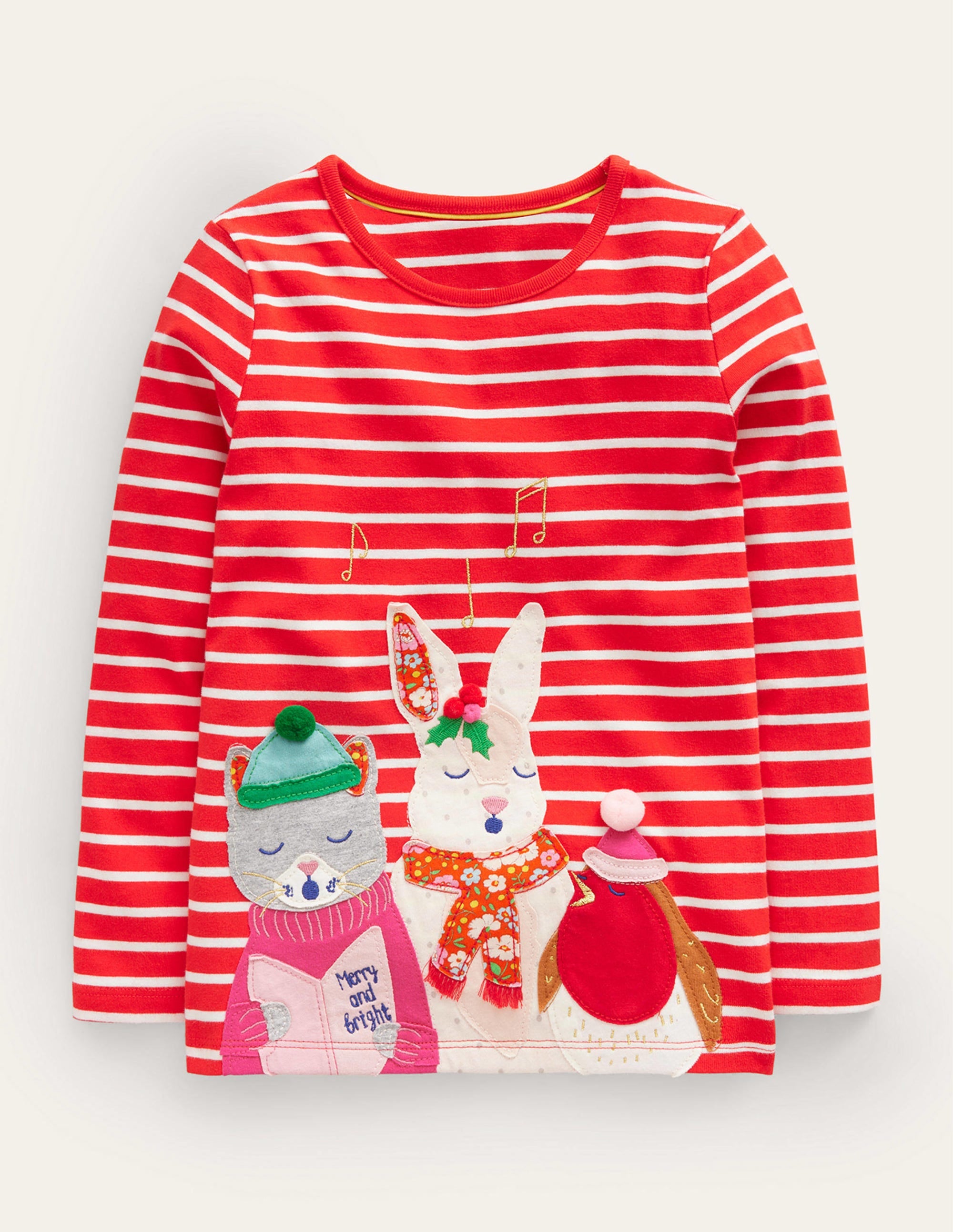 T-Shirt mit Puffärmeln und Applikation-Leuchtendes Rot/Naturweiß Sternsinger - Image 1