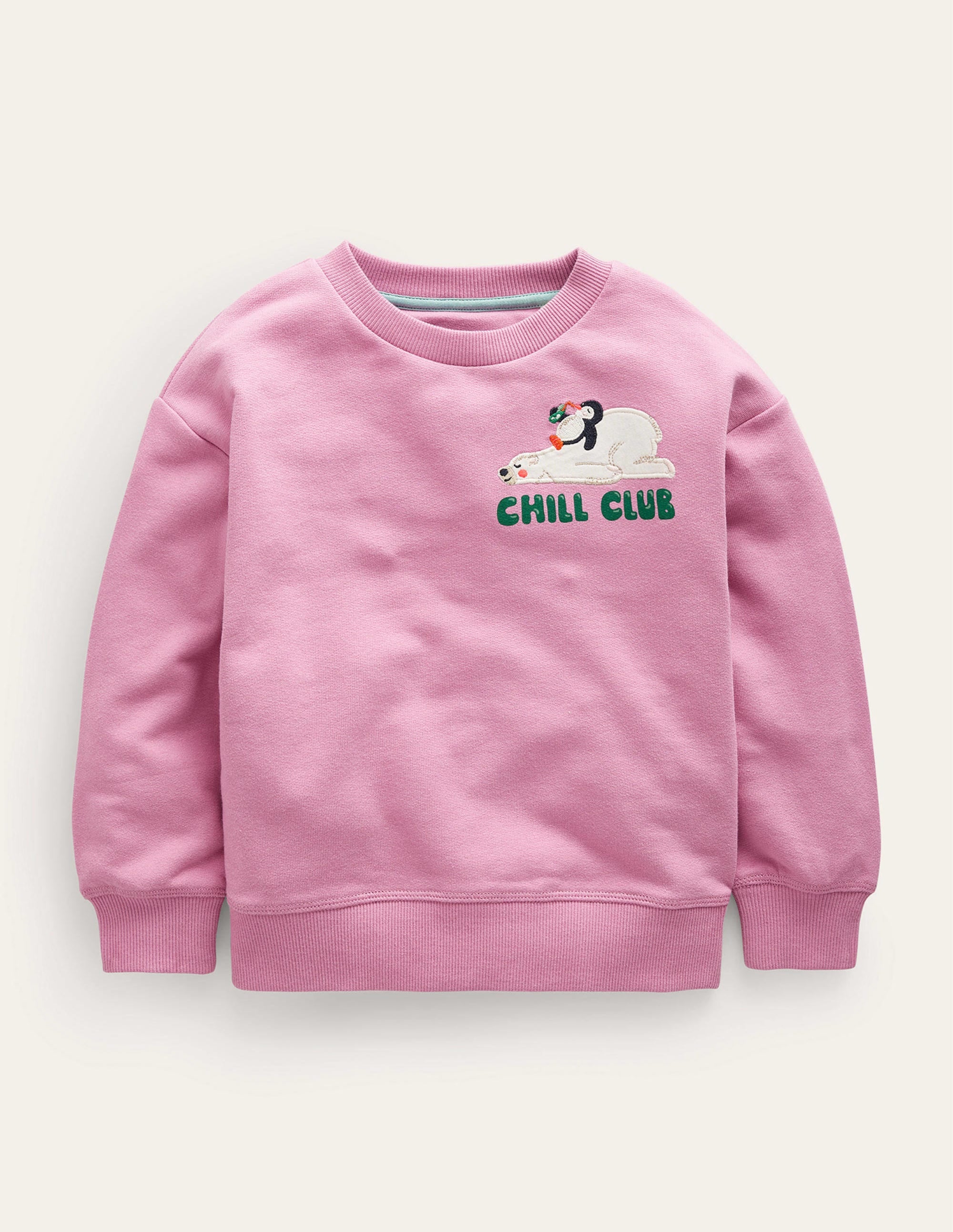 Sweat décontracté à logo-Ours polaire rose sorbet - Image 1