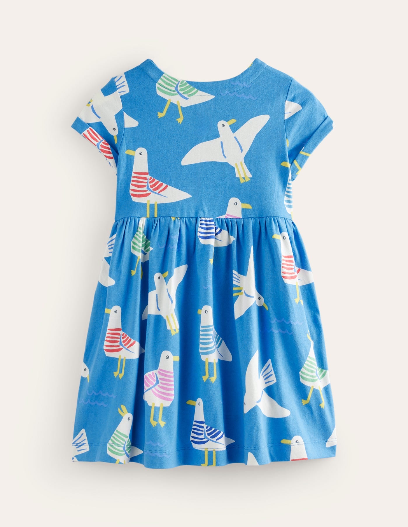 Robe fun à manches courtes en jersey-Mouettes bleues-2