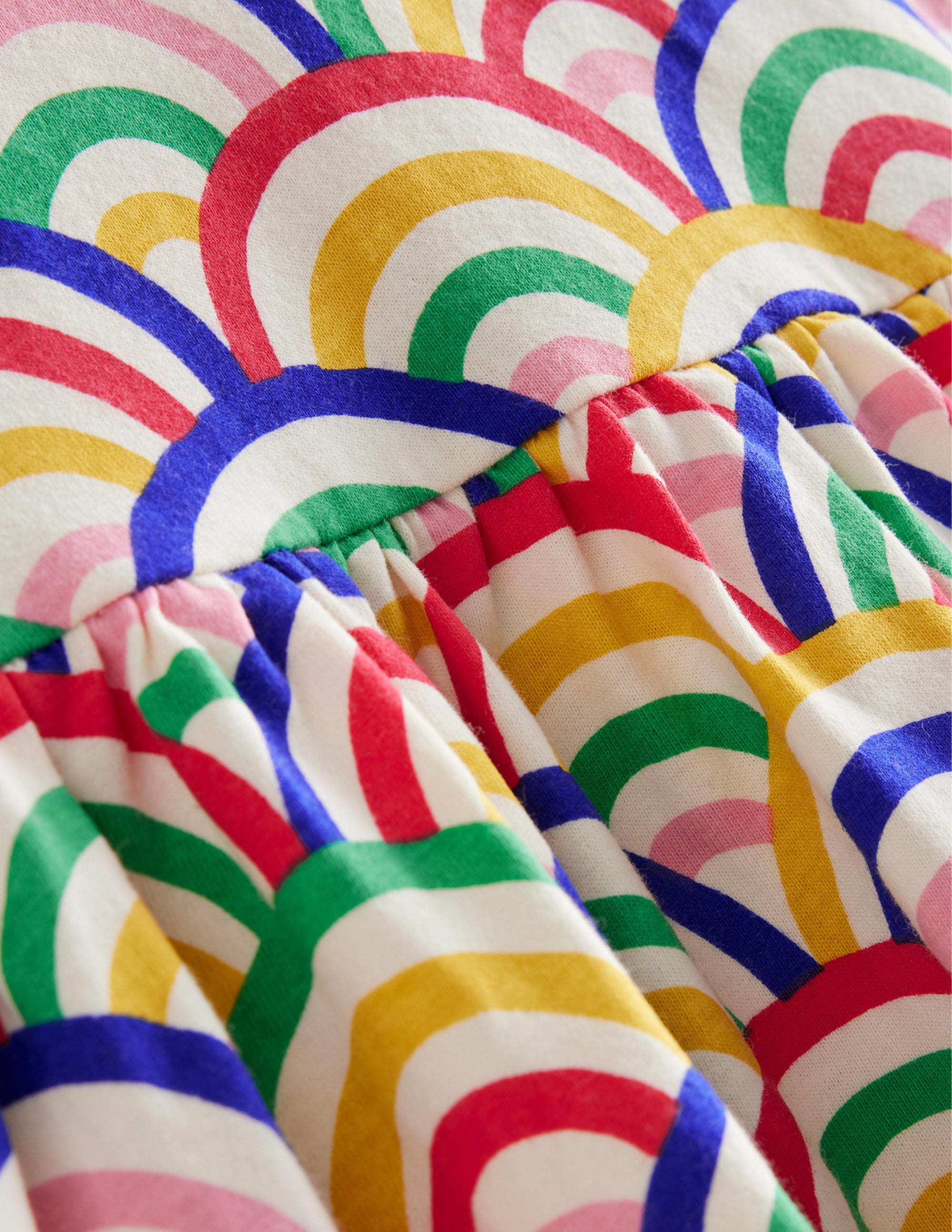 Lustiges Jerseykleid mit kurzen Ärmeln-Naturweiß Bunt Regenbogen - Image 3