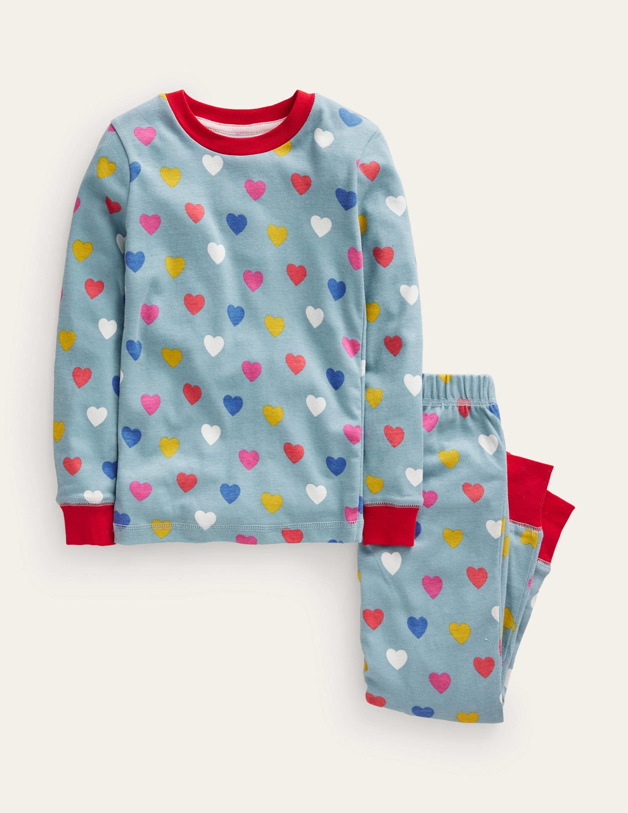 Snug Glow-In-The-Dark Pyjamas-Tourmaline Blue Hearts - Image 1