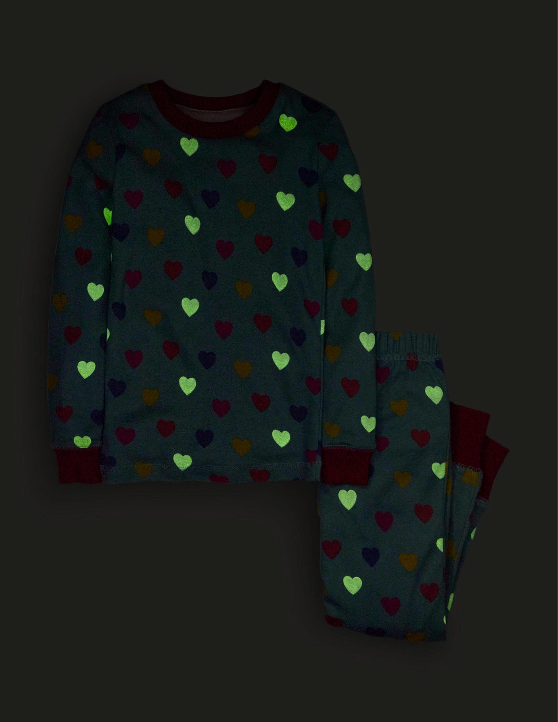 Snug Glow-In-The-Dark Pyjamas-Tourmaline Blue Hearts-4