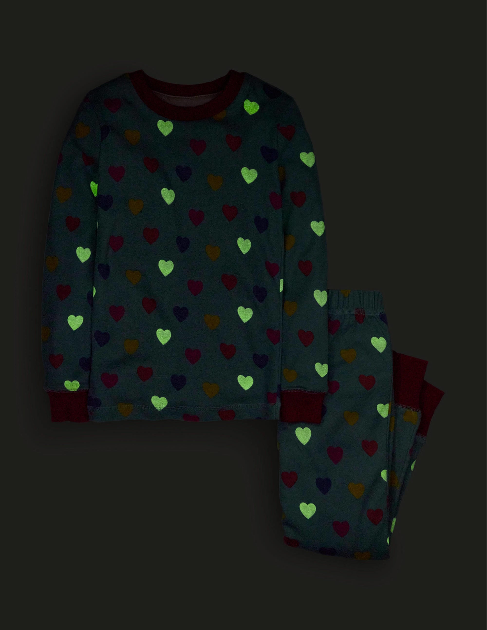 Snug Glow-In-The-Dark Pyjamas-Tourmaline Blue Hearts - Image 4