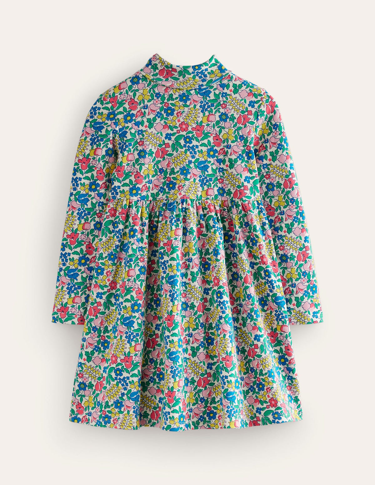 Jerseykleid mit Rollkragen-Bunt Blumenbeet - Image 1