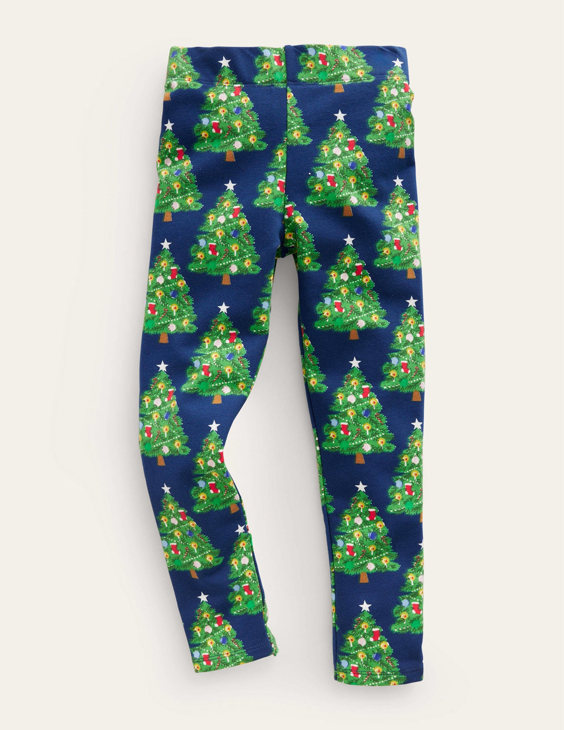 Lustige, bequeme Leggings-Schuluniform-Marineblau Weihnachtsbäume-1