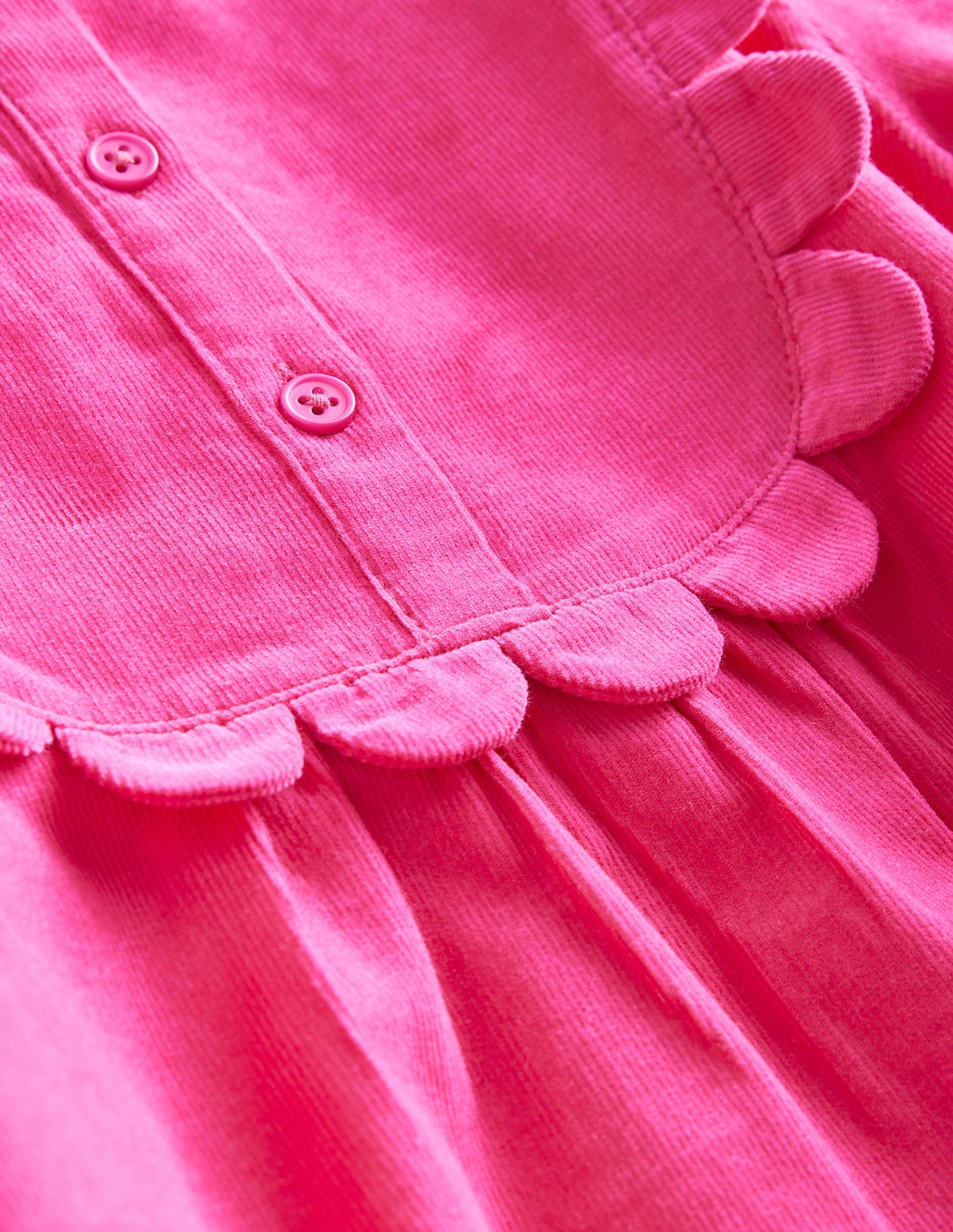 Cordkleid mit Muschelsaum-Kräftiges Rosa-3