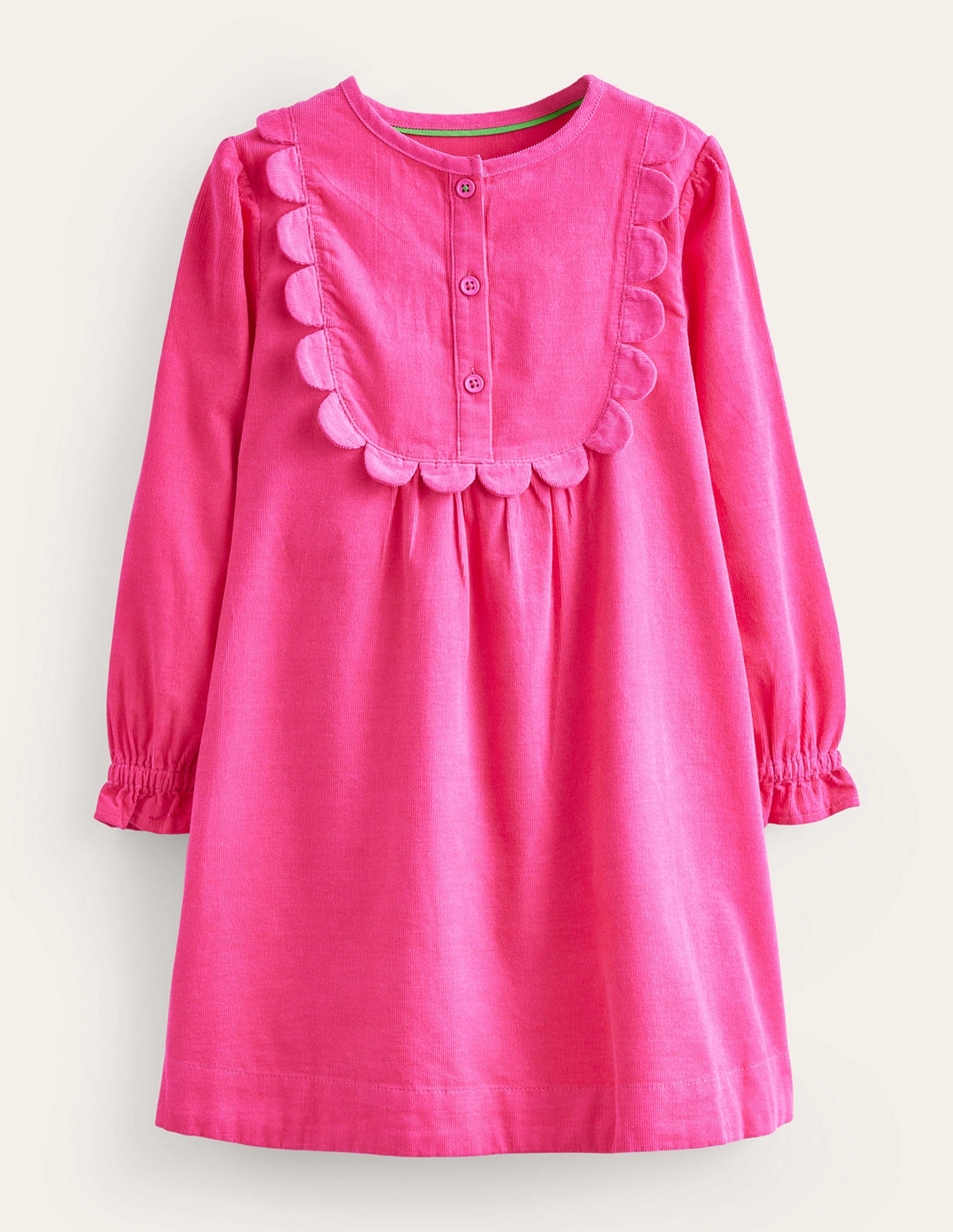 Cordkleid mit Muschelsaum-Kräftiges Rosa-1