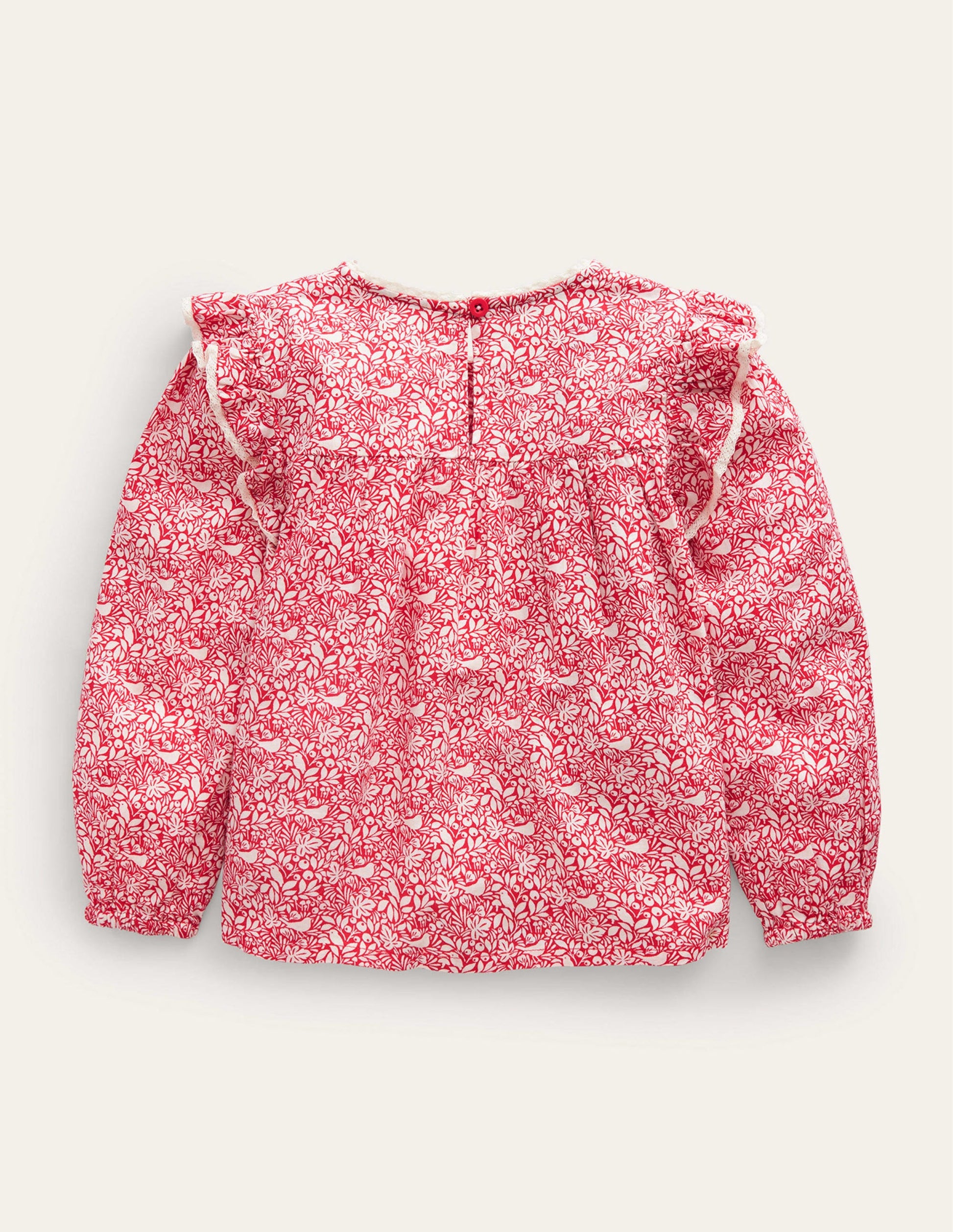 Blouse volantée à smocks-Rouges-gorges rouge rockabilly-2