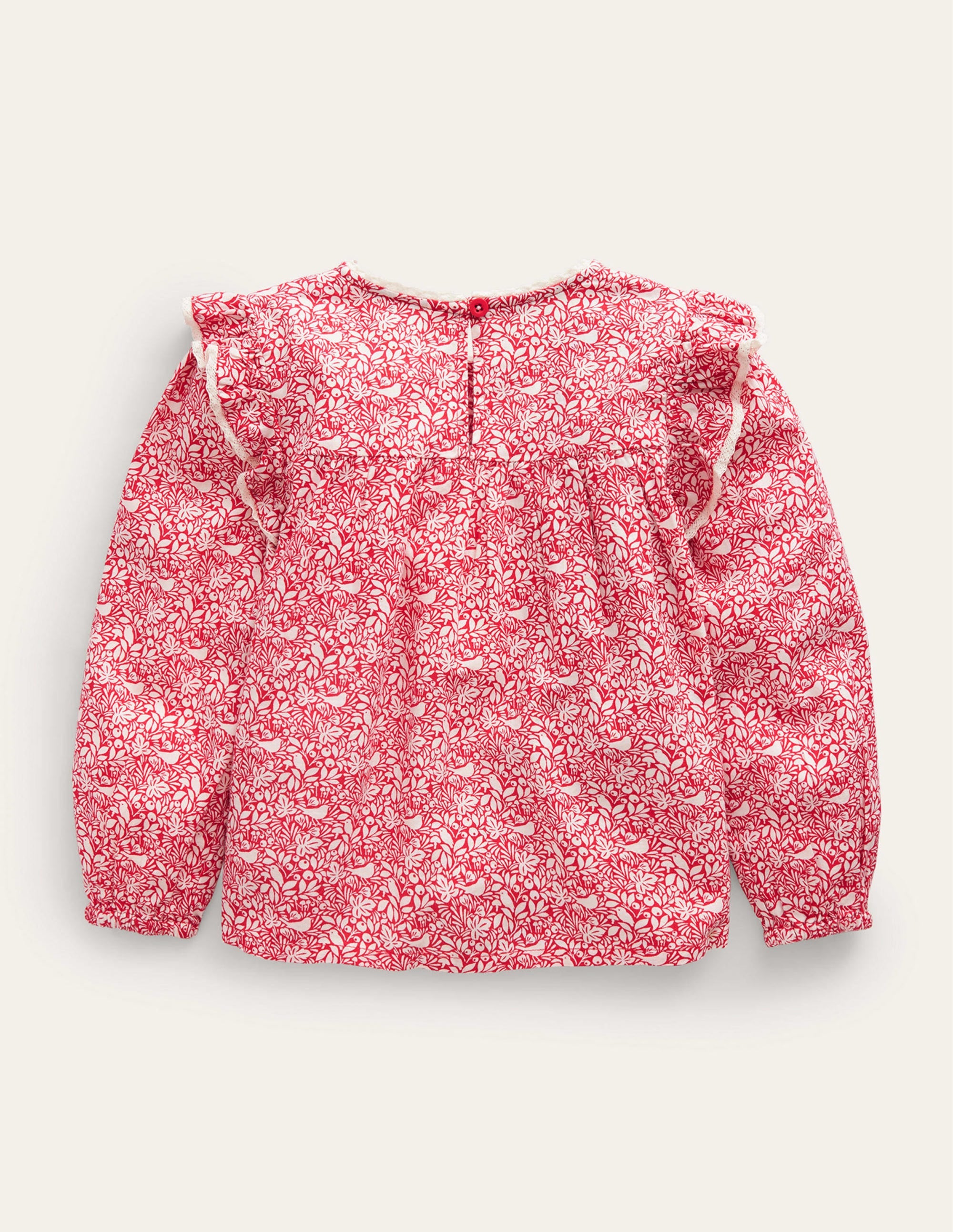 Blouse volantée à smocks-Rouges-gorges rouge rockabilly - Image 2
