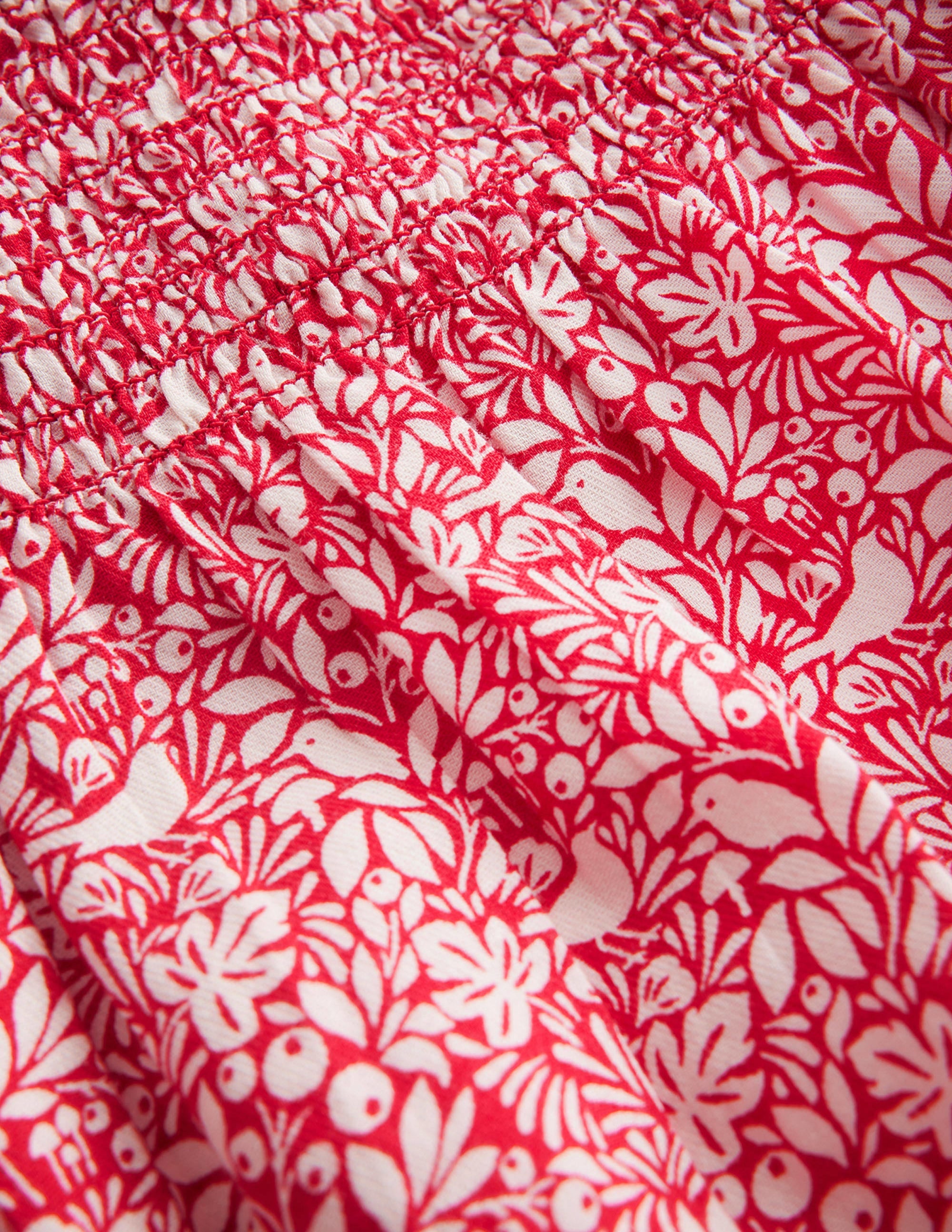 Blouse volantée à smocks-Rouges-gorges rouge rockabilly - Image 3