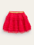 Jupe de fête en tulle-Rouge rockabilly