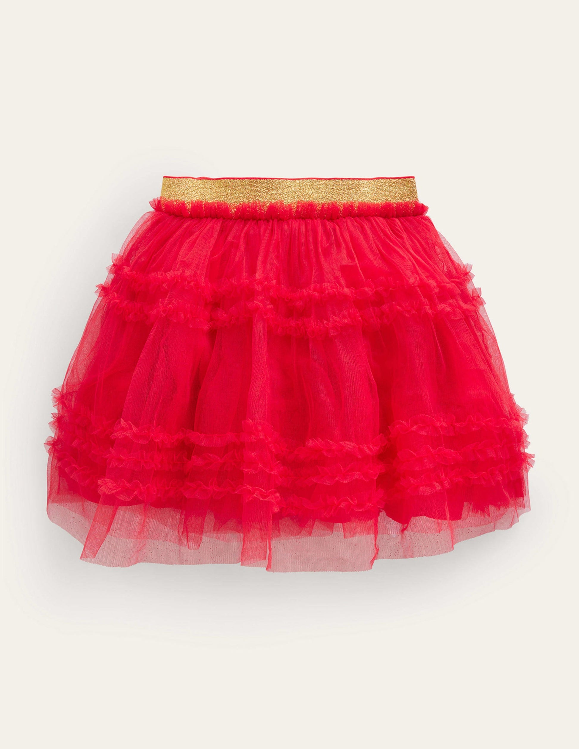 Jupe de fête en tulle-Rouge rockabilly-2