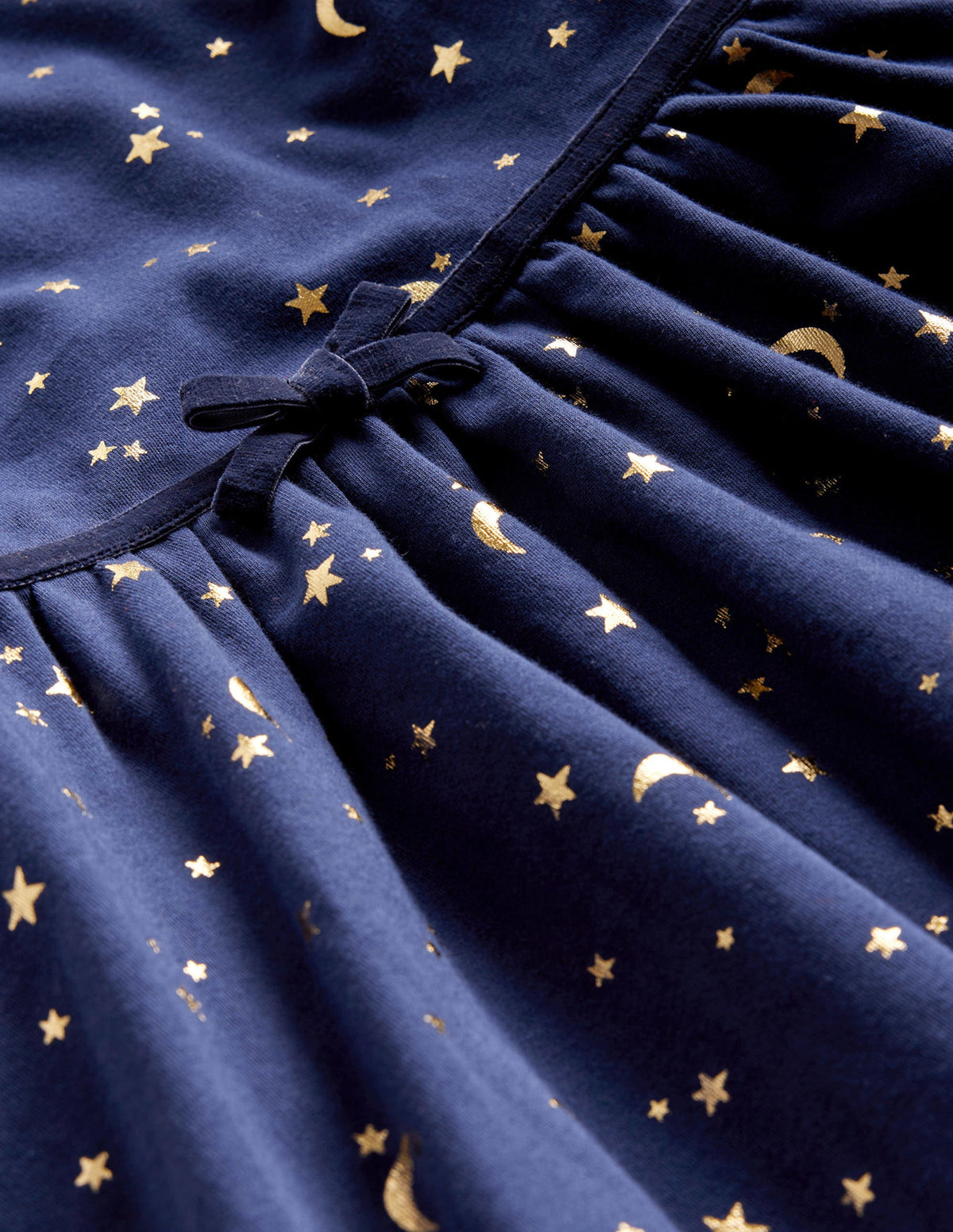 Kleid mit Kragen zum Herumwirbeln-Schuluniform-Marineblau Goldfolien-Sterne-3