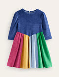 Regenbogen-Kleid aus Samt-Bunt, Regenbogenfarben