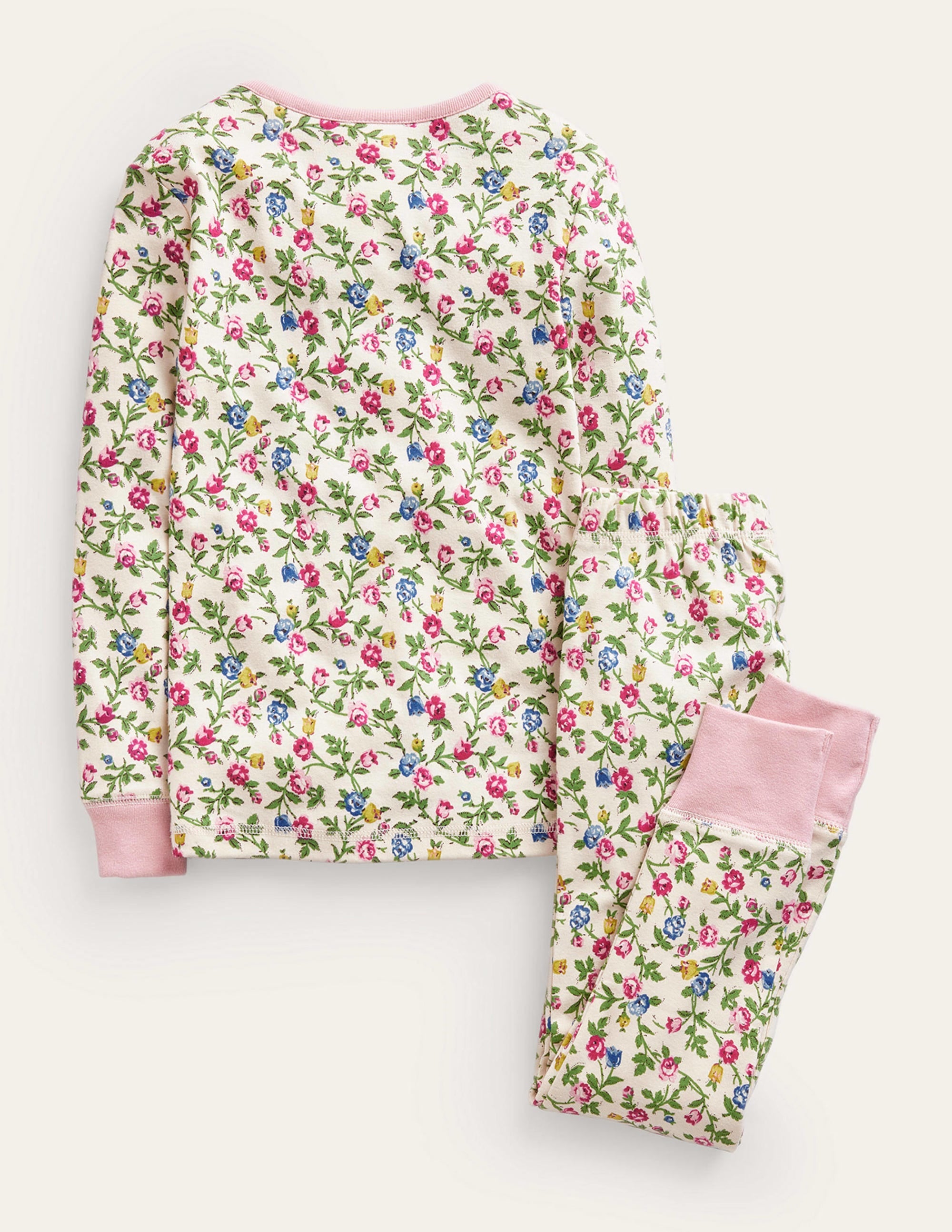 Pyjama douillet à col tunisien-Rose grimpante ivoire - Image 2