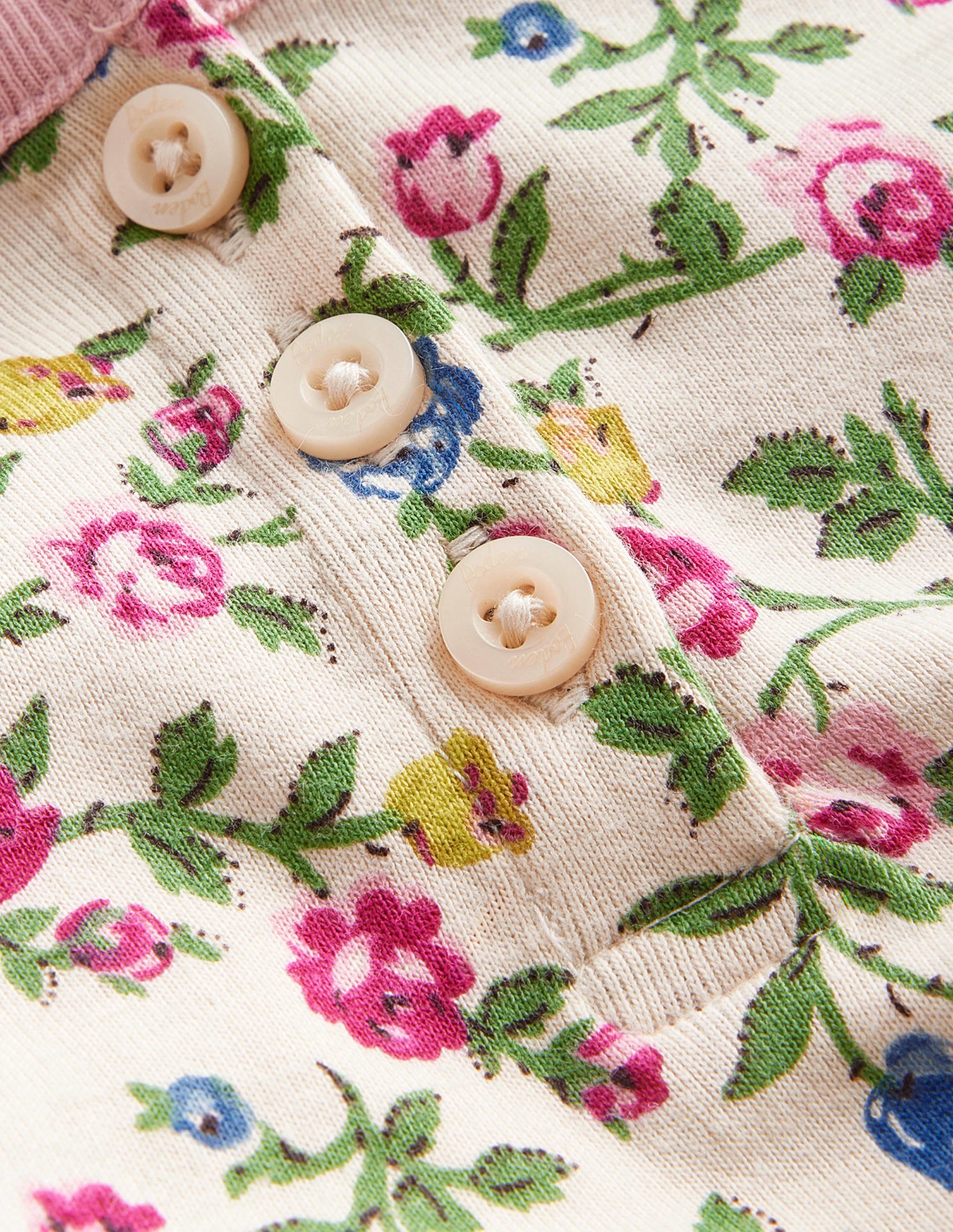 Pyjama douillet à col tunisien-Rose grimpante ivoire - Image 3