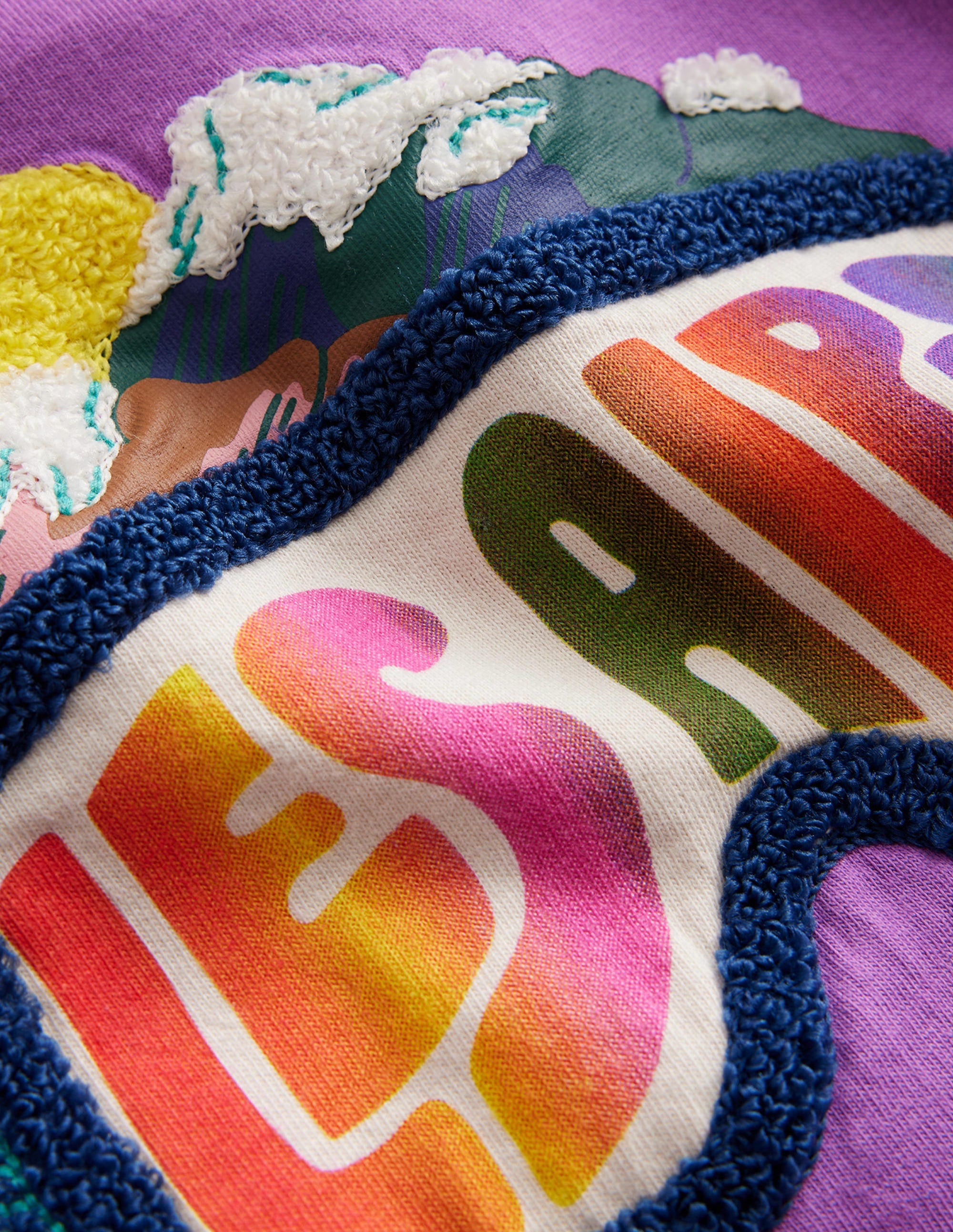 Logo-T-Shirt aus Bouclé-Blauregen-Lila Les Alpes - Image 3