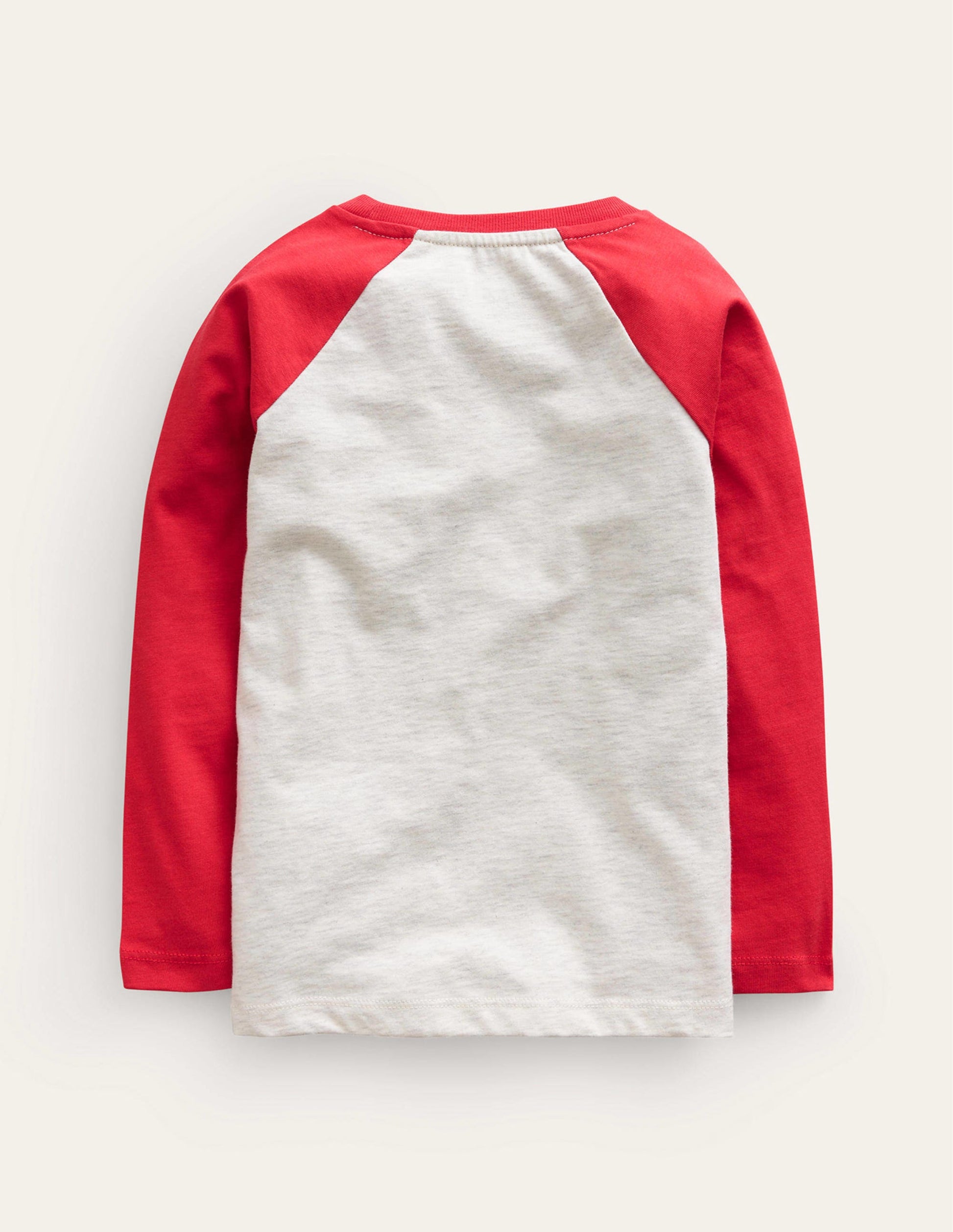 Printed Raglan T-Shirt-Vanilla Pod/Rockabilly Red-2