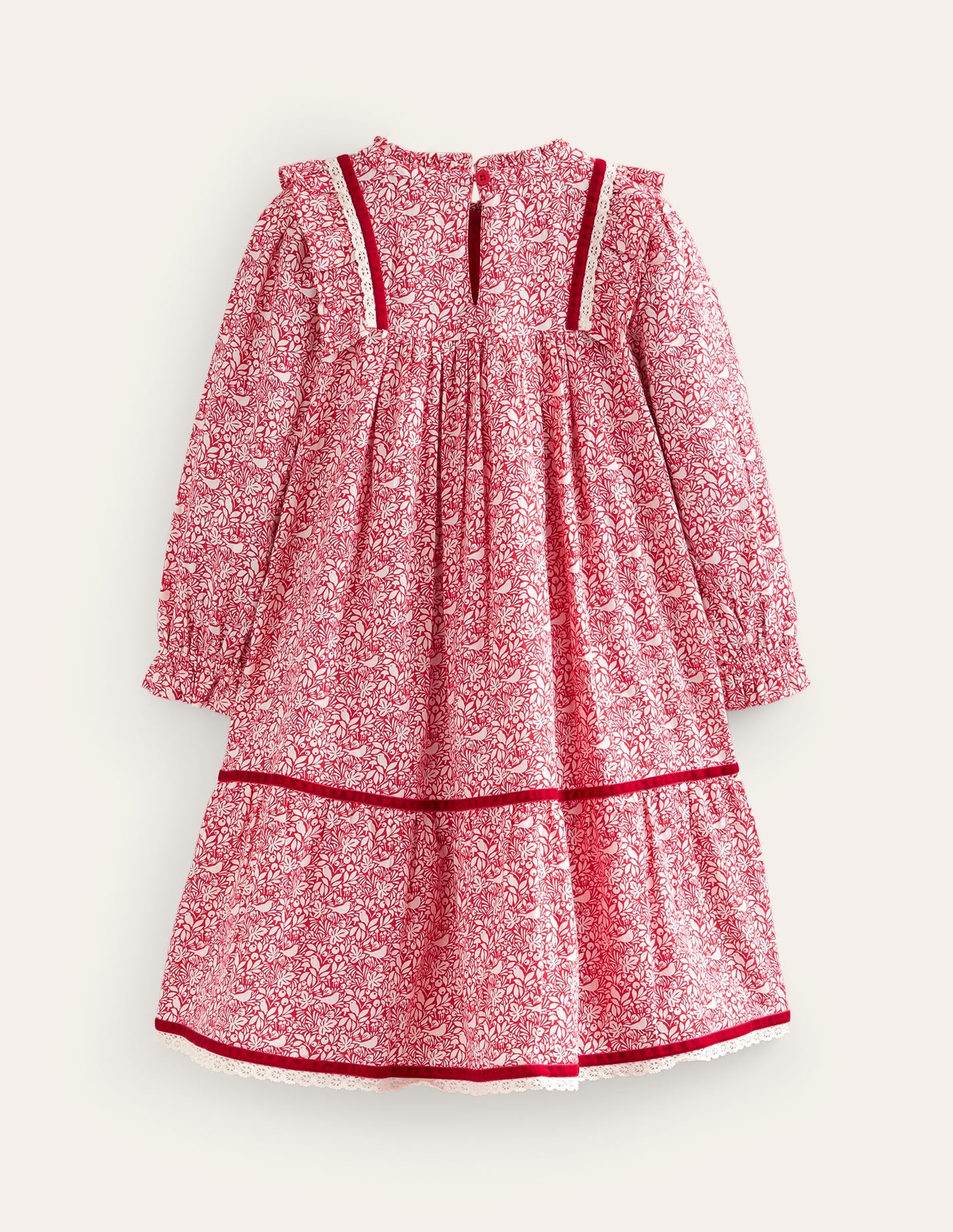 Nostalgisches Kleid mit Spitzenbesatz-Rockabilly-Rot Rotkehlchen - Image 2