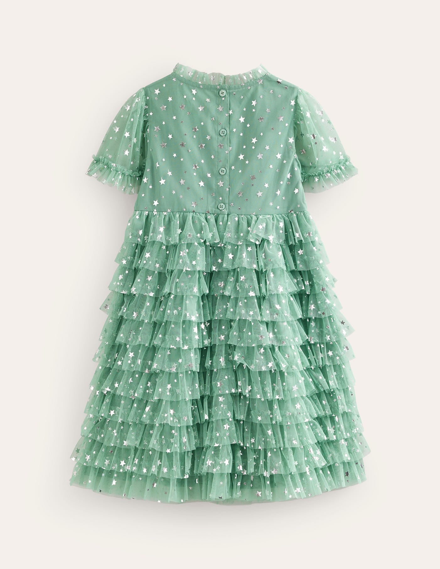 Gerüschtes Tüllkleid mit Sternen-Zultanit Grün Foliensterne - Image 2