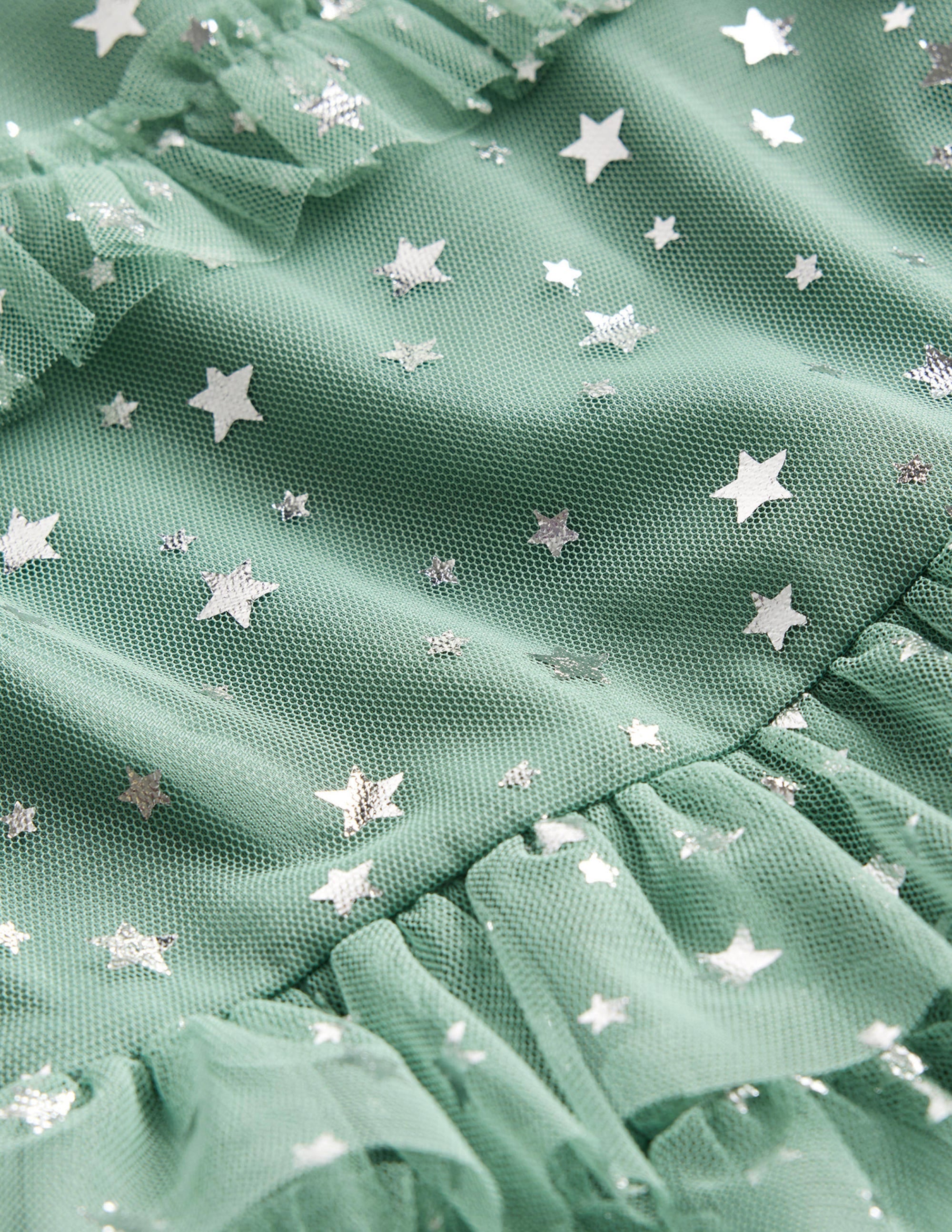 Gerüschtes Tüllkleid mit Sternen-Zultanit Grün Foliensterne - Image 3