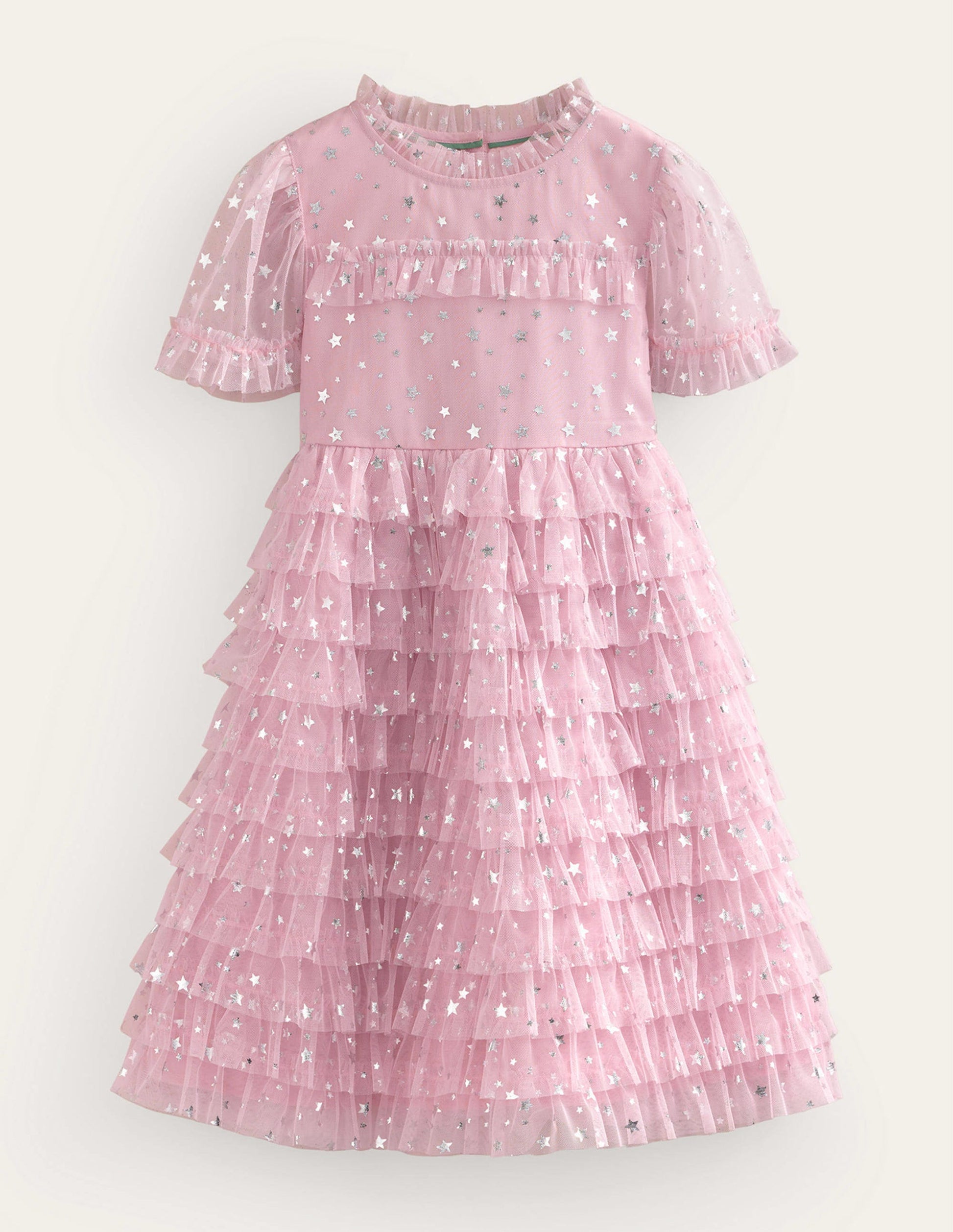 Ruffle Tulle Star Dress-French Pink-1