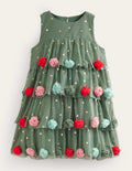 Tüllkleid mit Weihnachtsbaum-Schilfgrün