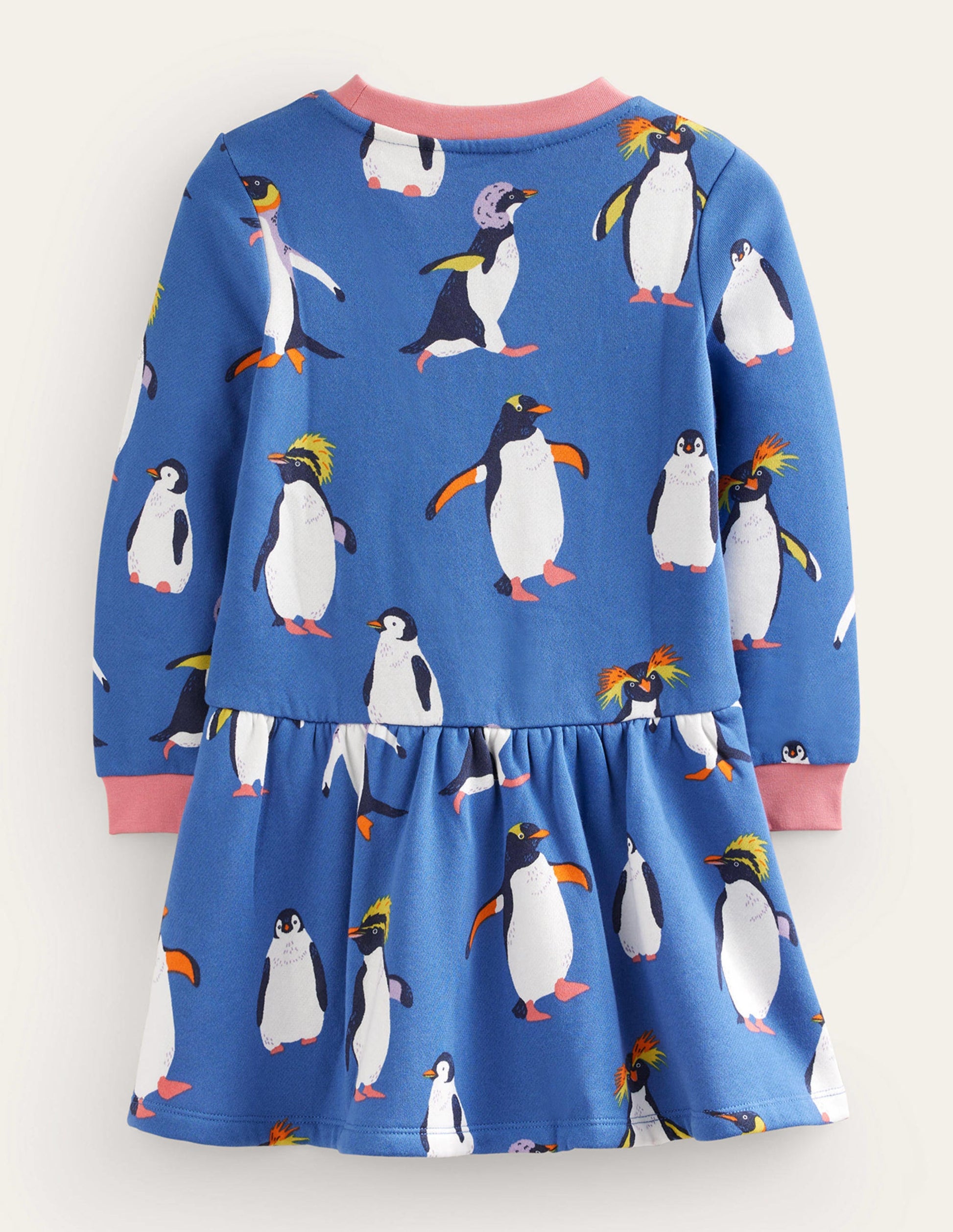 Gemütliches Sweatshirt-Kleid mit Muster-Delftblau Pinguin-2