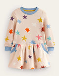 Robe-sweat cosy à imprimé-Étoile multi bécassine