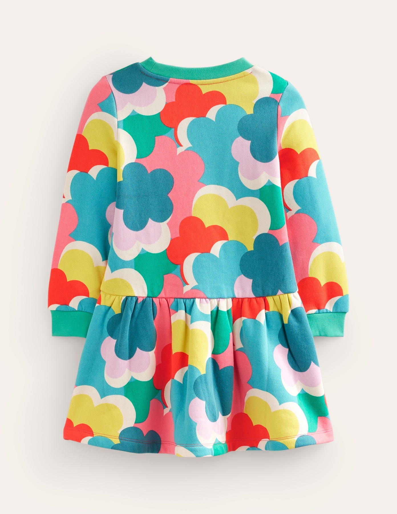 Gemütliches Sweatshirt-Kleid mit Muster-Bunt Regenbogen-Wolken - Image 2