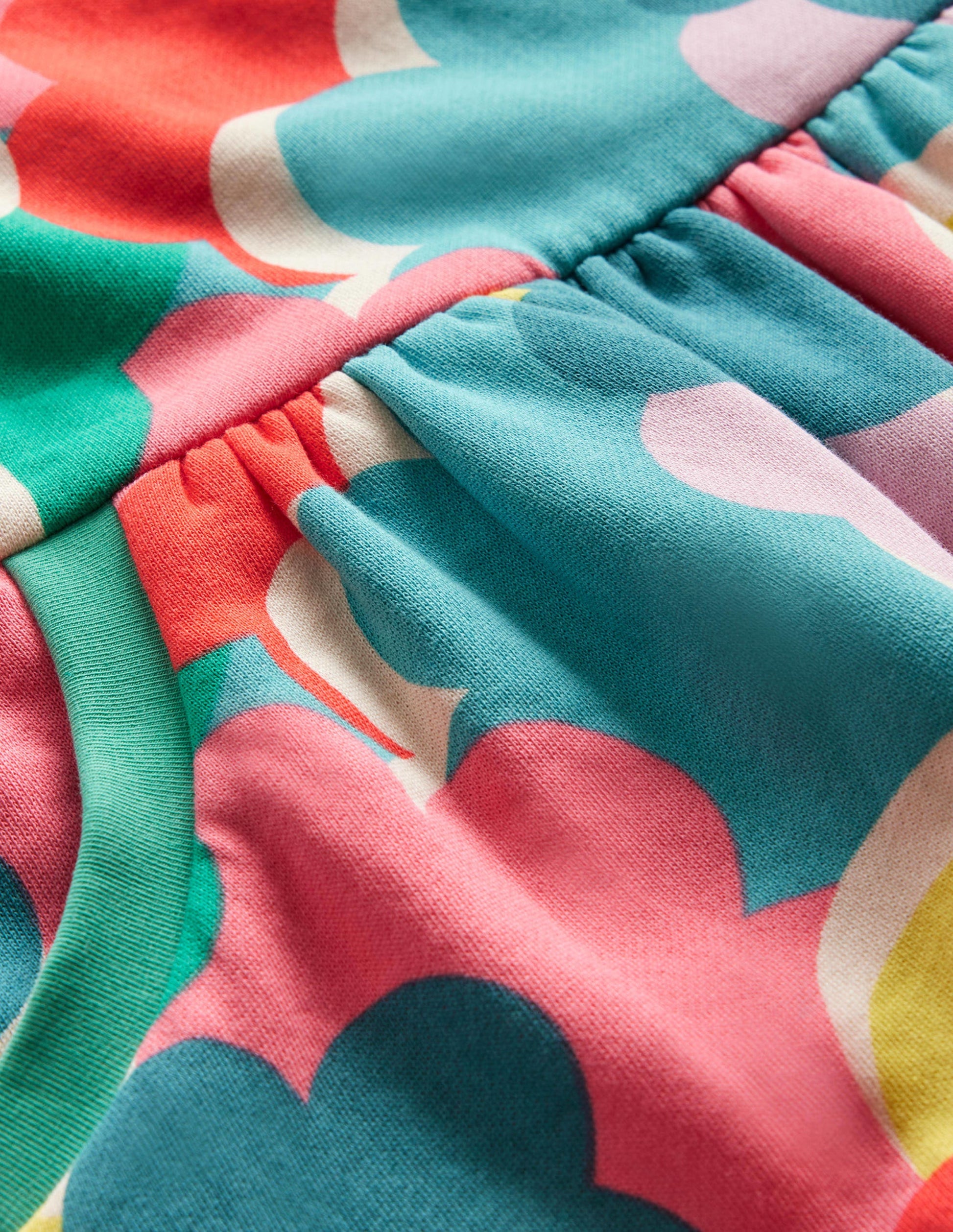 Gemütliches Sweatshirt-Kleid mit Muster-Bunt Regenbogen-Wolken-3