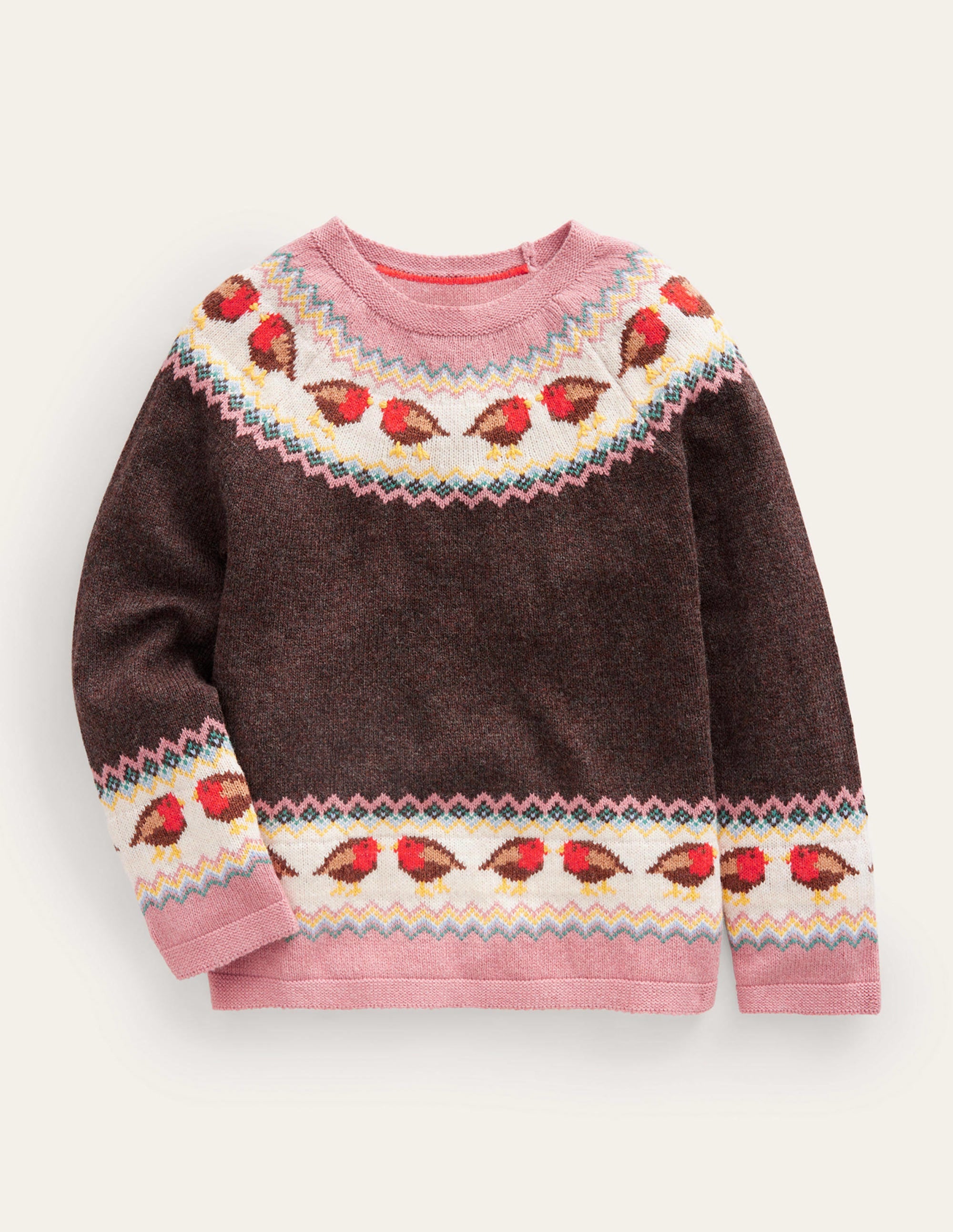 Swing Fair-Isle-Pullover-Anthrazit Grau Rotkehlchen - Image 1
