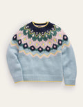 Kuscheliger Fair-Isle-Pullover-Dämmerungsblau