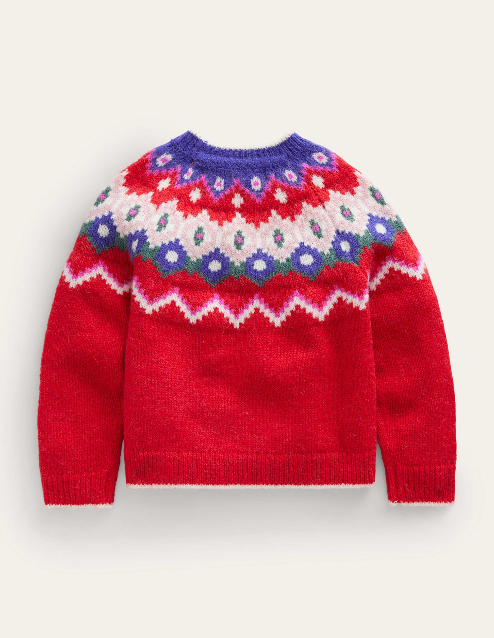 Pull cosy à motif jacquard-Rouge confiture-2