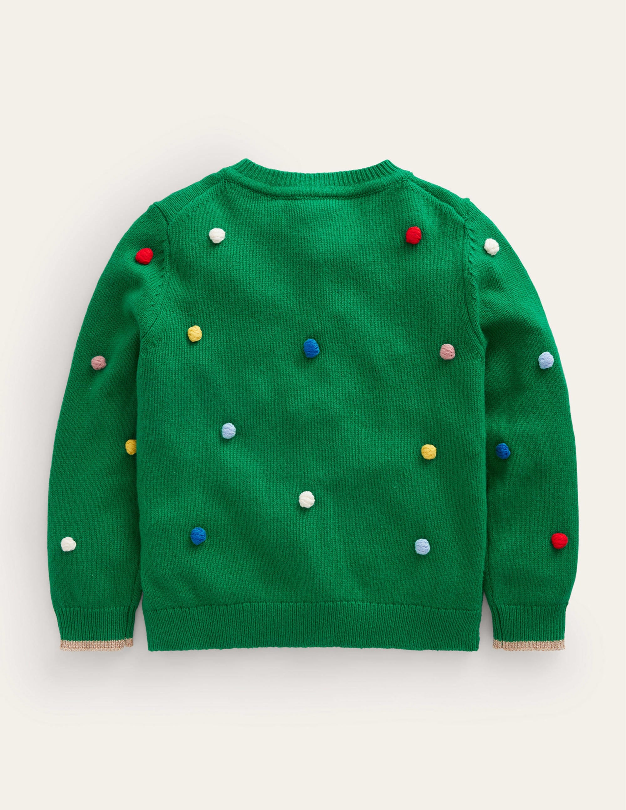 Cardigan de Noël à pompons-Vert viridien - Image 2
