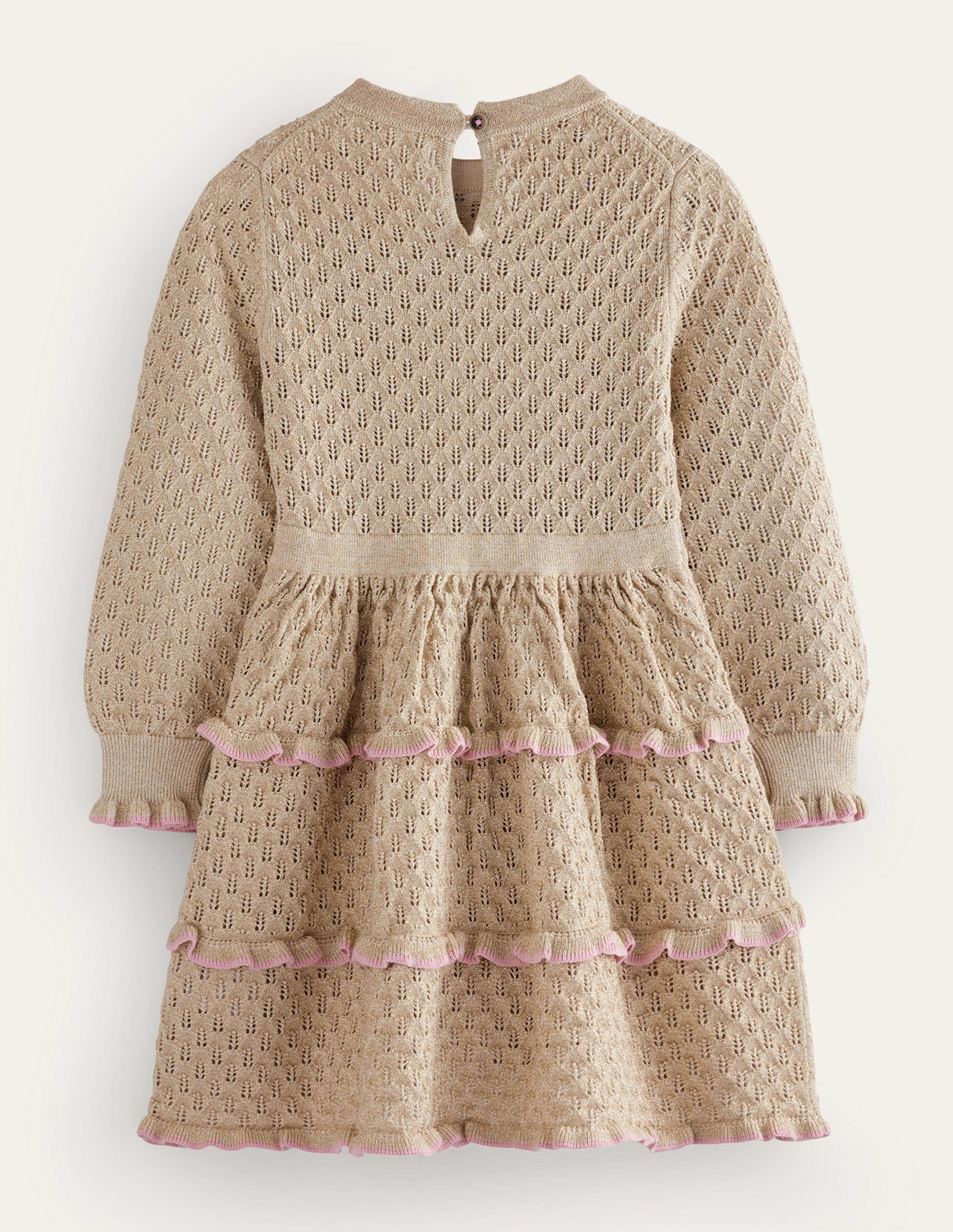 Robe étincelante en maille-Doré - Image 2