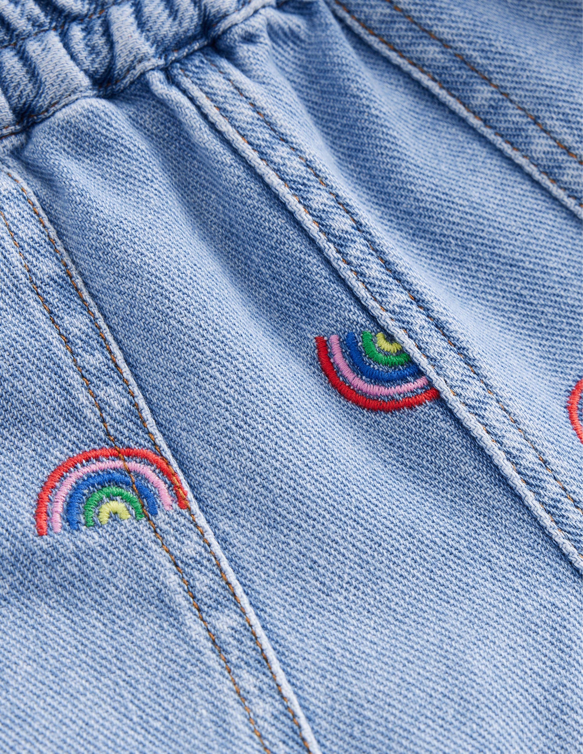 Jean à enfiler-Broderie arc-en-ciel indiscipliné-3