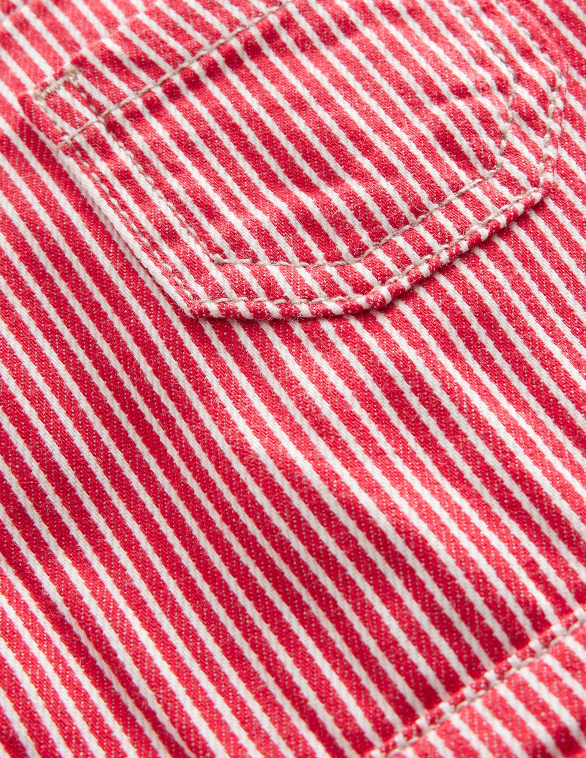 Patch Pocket Dungarees-Rockabilly Red Ticking-3