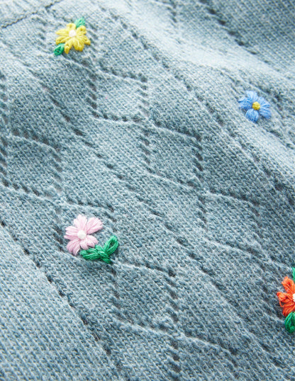 Embroidered Knitted Playset-Pebble Blue