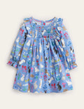 Gemustertes Jerseykleid-Himmelblau, Häschen