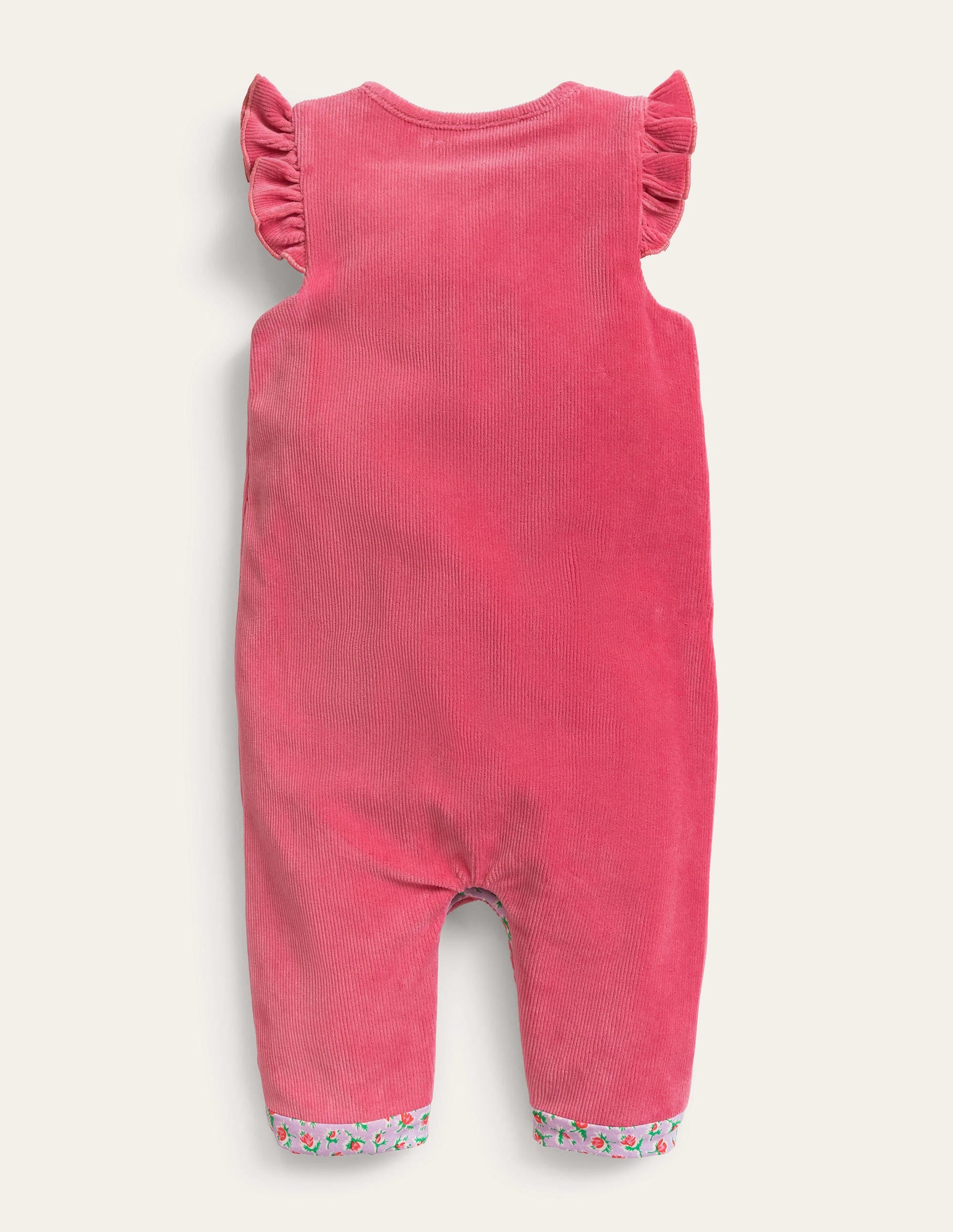 Barboteuse en velours côtelé et jersey-Rose du désert - Image 2