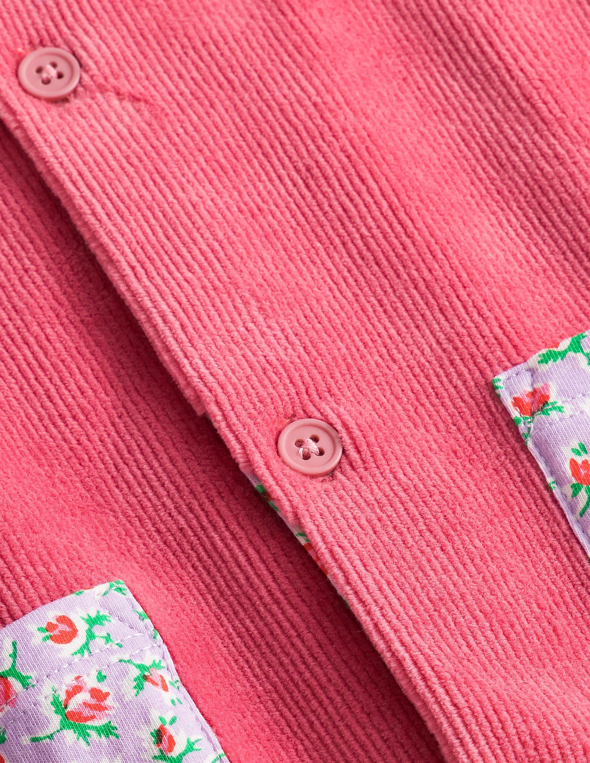 Barboteuse en velours côtelé et jersey-Rose du désert - Image 3
