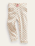 Legging côtelé en dentelle-Motif Micro Bud gousse de vanille