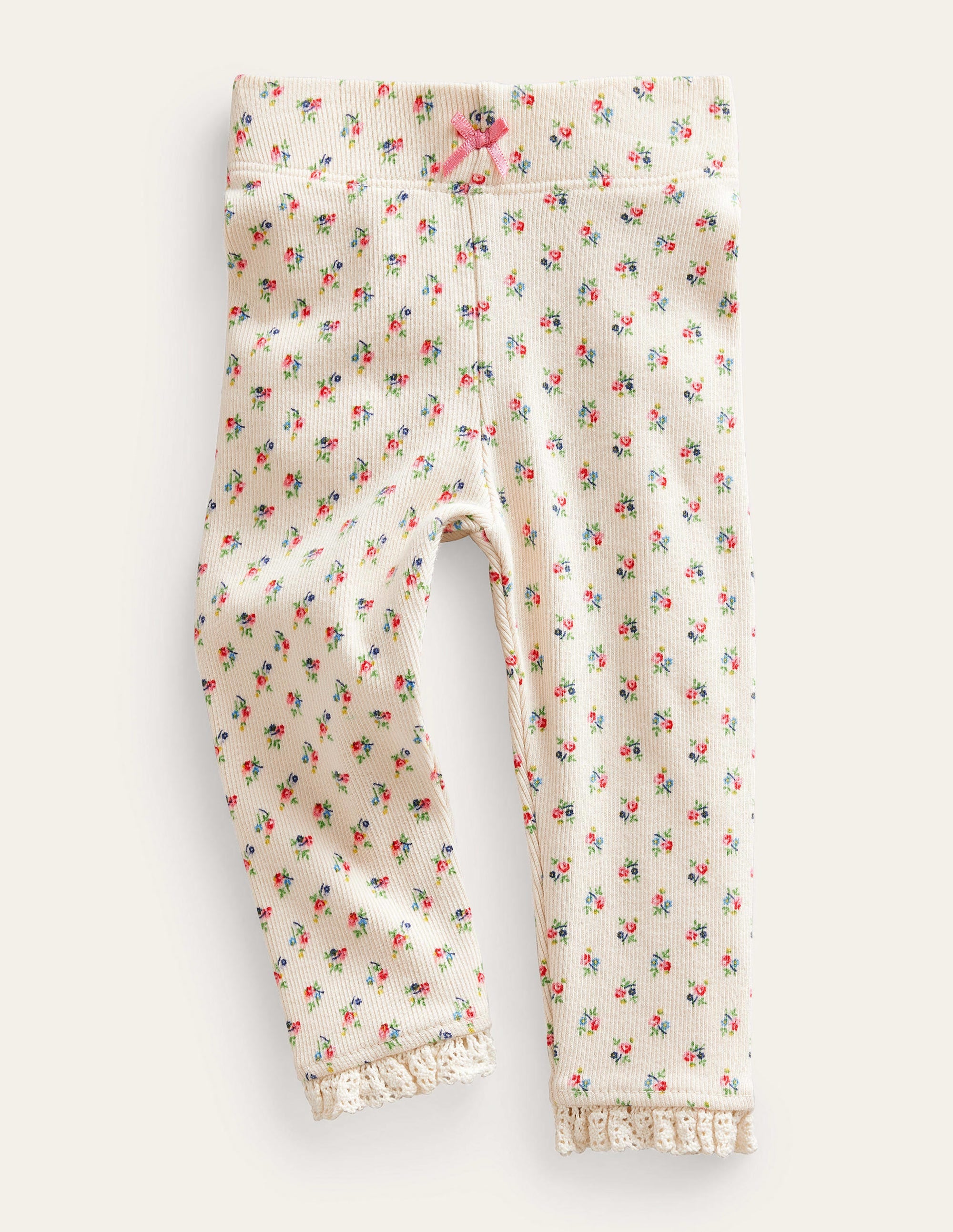 Legging côtelé en dentelle-Motif Micro Bud gousse de vanille - Image 1