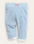 Legging côtelé en dentelle-Ivoire/bleu penzance